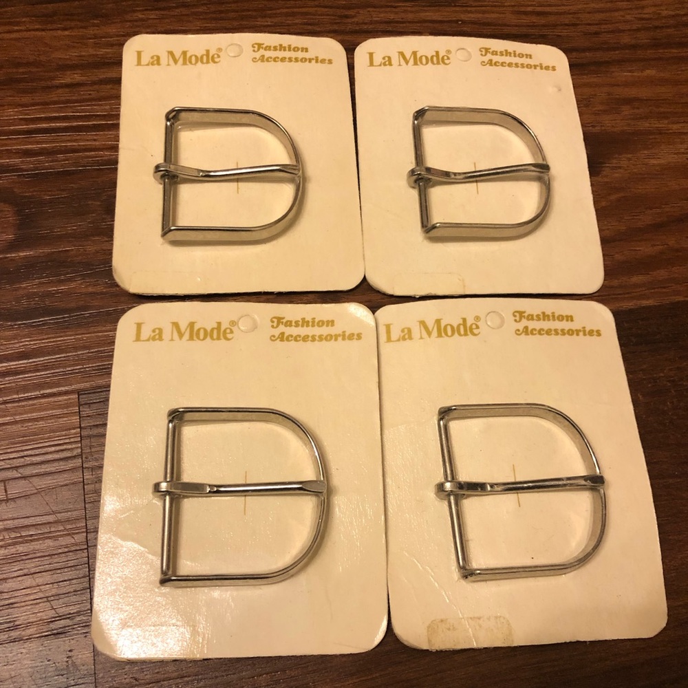 Vintage La mode Nickel belt buckle Set of 4